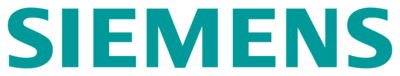 Siemens-Logo in Großbuchstaben, türkisfarbener Schrift auf transparentem Hintergrund.