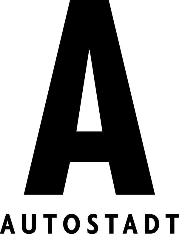 Schwarzer Buchstabe 'A' über dem Schriftzug "AUTOSTADT" in Großbuchstaben.