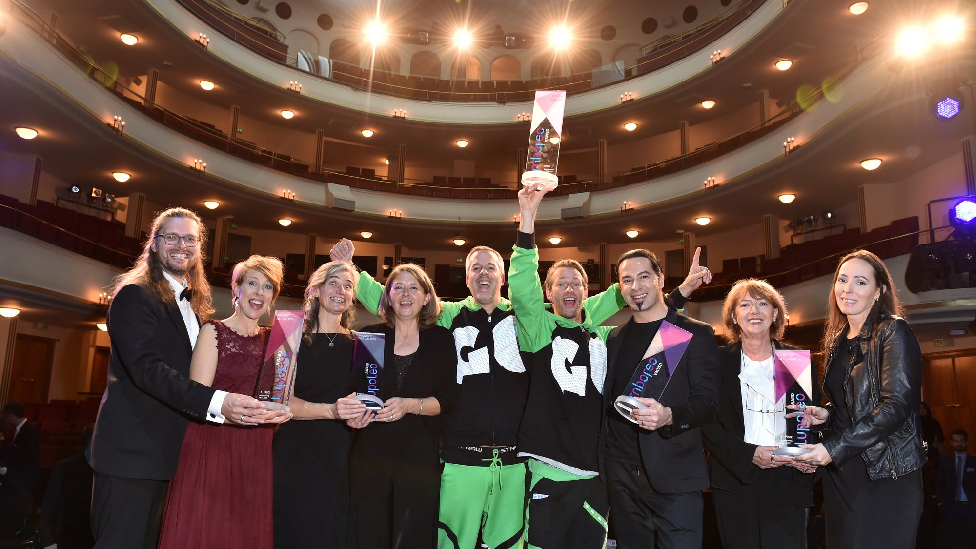 Die Sieger des 2. LupoLeo Awards am 19. November 2022 im Staatstheater in Braunschweig.