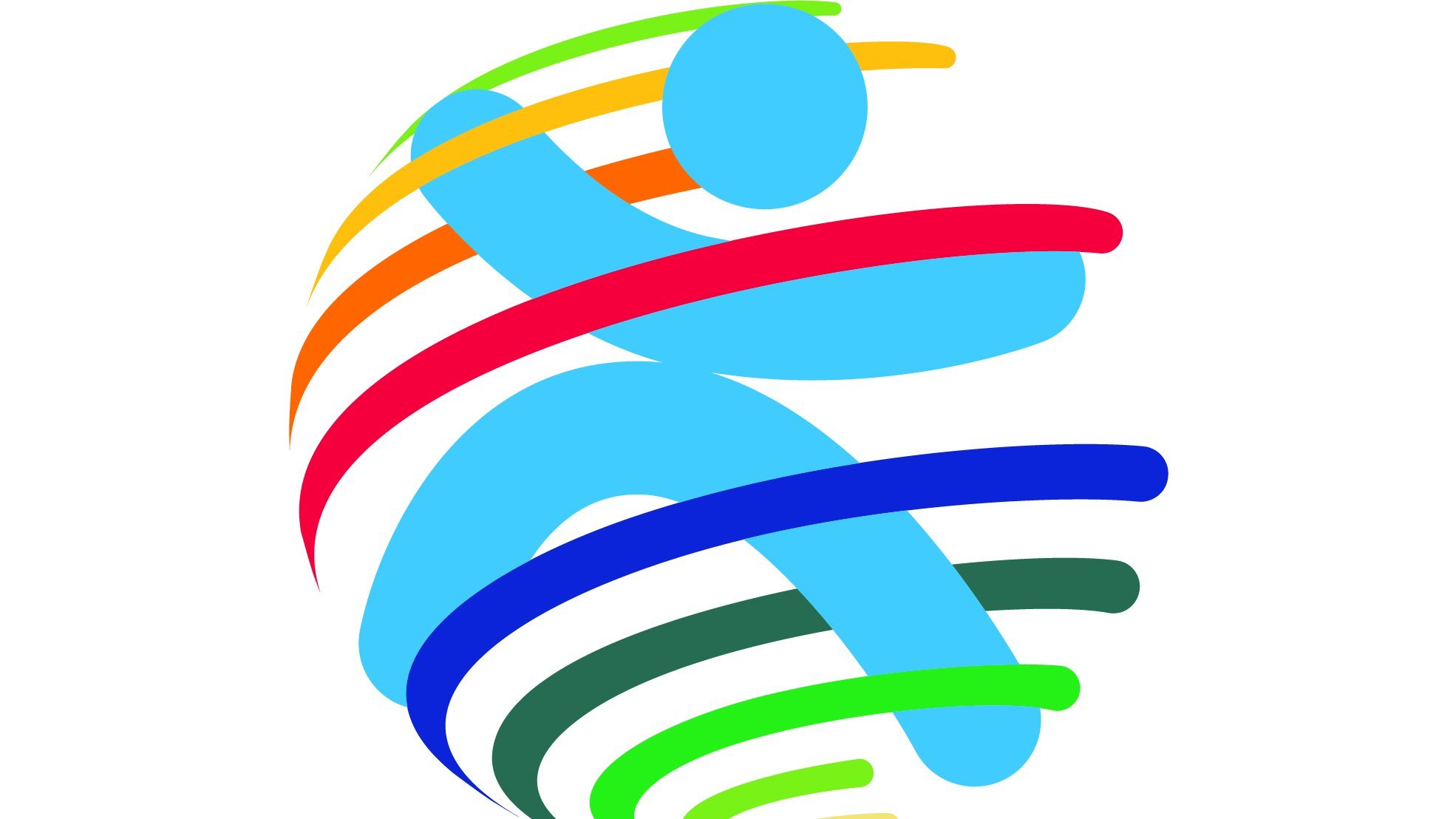 Das Bild zeigt ein buntes Logo, bei dem bunte, Halbkreise ein dickes, blaues Stichmännchen umschließen.