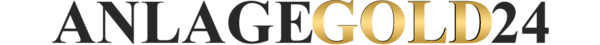 Das Bild zeigt ein Logo mit dem Text "ANLAGEGOLD24", wobei das Wort "GOLD" in goldener Farbe hervorgehoben ist.