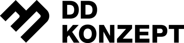 Logo der Firma DD KONZEPT mit den Großbuchstaben D und K in Form.