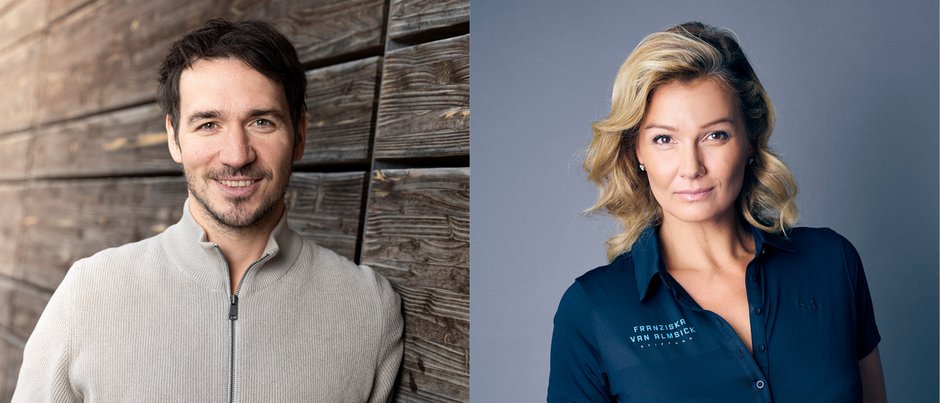 Franziska van Almsick und Felix Neureuther sind Strecken-Botschafter beim walk4help.